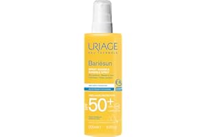 Uriage Bariesun Spray Invisible SPF50+ - Très Haute Protection UVA/UVB et Lumière Bleue - Résistant à la Transpiration - Non Comédogène - Sans Traces Blanches - Peaux Sensibles - Non Parfumé - 200 ml
