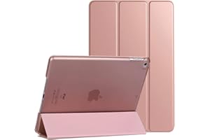 REVIVEDEAL Smart Case for iPad 9.7-Inch Air 1 1st Gen (2013), iPad Air 2 2nd Gen (2014), iPad 5th Gen (2017) iPad 6th Gen (2018) With Auto Sleep/Wake, Magnetic Lightweight Protective Tablet Cover (Rose Pink)