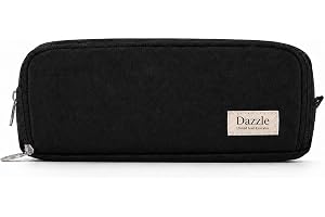 Pencil Case Large Capacity Pencil Pouch 3 Compartments Pencil Bag Gift for Students and Adults large (black)