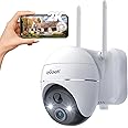 ieGeek 2K 360° Wireless Security Camera Outdoor with Color Night Vision, Rechargeable Battery CCTV Camera Systems, Home PTZ Wifi Camera, Motion Detection, Siren Floodlight,Voice Intercom,Remote Access