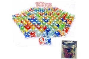 ZDHOSTY 16mm 100 pcs Multi-Color cat Eye Glass Marbles / Slingshot Ammunitionfor Kids Marble Games, DIY and Home Decoration
