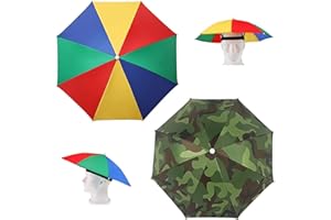 Whcctl 2 Pièces Chapeaux Parapluies Pliables Pour La Pêche, Chapeau Jardinage Parapluies, Chapeaux De Parapluie, Pour La Plage, Les Voyages, La Pêche, Le Vélo, Les Activités De Plein Air