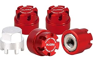 INJORA M2 Noci Cap Ruota Blocco Hub Ruota Upgrade Parts per Axial SCX24 Deadbolt JLU Gladiator Bronco RC Crawler Auto(Rosso)