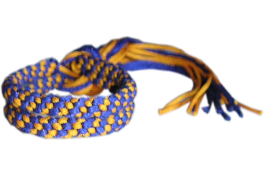 BLUE & YELLOW DUO MUAY THAI KICKBOXING RING FIGHTERS TRADITIONAL PRAJIOUD PRAJEAT ARM BANDS (PAIR)