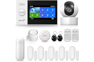 PGST Sistema de Alarma, para casa inalámbrico y cámara de vigilancia, antirrobo para casa inalámbrica, WiFi & 4G Compatible con Alexa Google Home