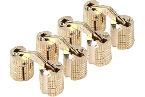 Nikou 4 Teile/Paket Messing Versteckte - Barrel Scharnier Unsichtbar Verdeckte Kupfer Scharnier Möbelscharniere für DIY Holztür Geschenkboxen Schmuckschatulle Hand Handwerk Gold, 180 ° Öffnungswinkel