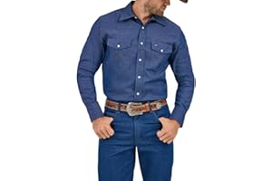 Wrangler Cowboy Cut Western koszula robocza z długim rękawem zatrzaskowa mocne wykończenie Mężczyźni Cowboy Cut Western Long Sleeve Snap Work Shirt Firm Finish