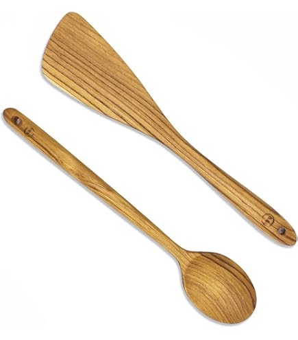 Lvifloae Teak-Holzlöffel Groß - Natürliche Akazienholz Kelle Mit Haken Zum Aufhängen