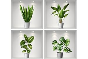 ZARADU Tatuaż Ścienny 3D, Naklejka Ścienna, Nadaje Się Do Salonu, Sypialni, Łazienki, Kuchni Itp. (4 Sztuki)