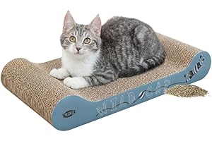 TRIXIE scratching board Wild Cat with catnip - for natural claw care - 41 × 7 × 24 cm - blue - 48000