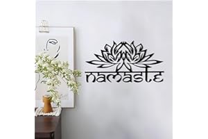 DUOOLN Metal Mandala Wall Decor,Black Modern Lotus Flower Metal Wall Art,Lotus Spiritual Meditation Decorative，Sacred Geometry Wall Art Sign for Home Bedroom Living Room Office Yoga Studio