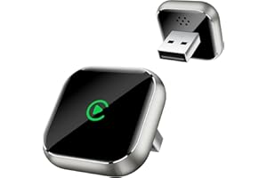 TKHIN CarPlay Kabelloser Adapter für Apple iPhone – Upgrade von kabelgebundenem CarPlay auf kabelloses Gerät, Mini T-förmig für Autos, automatische USB-Wiederverbindung, für GPS Navigationsübertragung