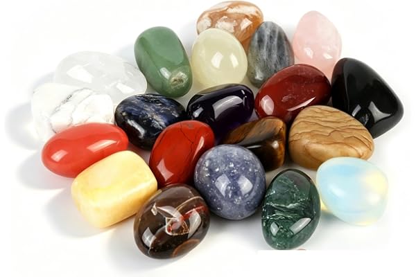 20 Pcs Healing Crystals, Natural Polished, Multicolor, Symbol of Good Luck | Crystal Gifts, Portable, 2-3cm, Irregular Shapes, for Yoga Balancing, for Meditation, for Reiki, for Stress Relief