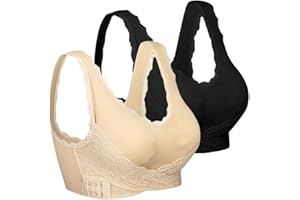 iClosam Sujetador Deportivo Mujer Encaje Ropa Interior Push Up con Almohadillas Extraíbles Bra Deportivo para Yoga Fitness Ejercicio Diaria de 1/2/3 Piezas