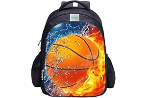 MATMO Mochila de fútbol para niños con estampado de fútbol, mochila escolar