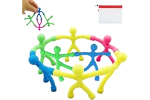 GegXcn Magnetic Men, 8 Magnetic Fidget Toys, Kids Travel Toys, with Storage Bag, People Set for Fridge/Office/Classroom Decor, Portable Toy for Children, Colorful Magnets for Whiteboard(Color Random)
