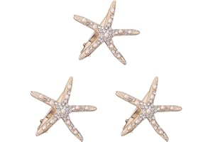 ‎SIOPPKIK SIOPPKIK 3 Stück Seestern Haarspangen Mädchen Blumenmädchen-Zubehör für Hochzeit, Diamant Haarspange Haarnadel