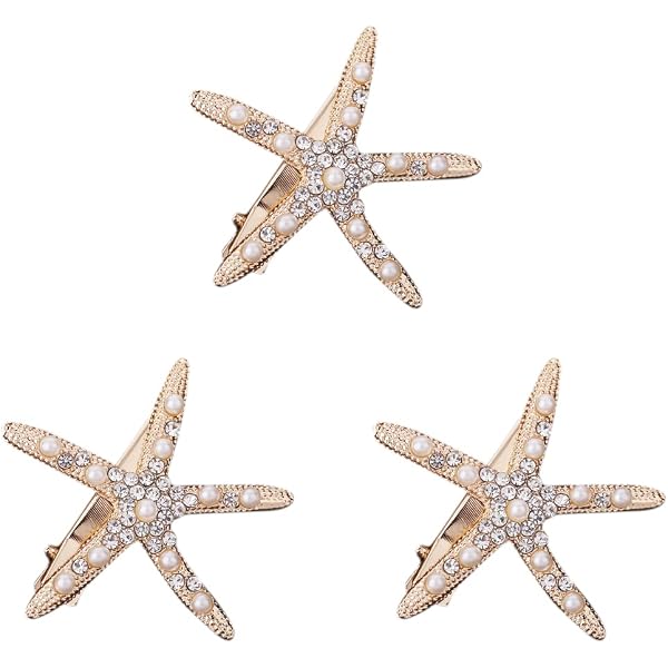 Zeayebsr 8er-Set Seestern & Muschel-Haarspangen – Glitzernd, Perfekt Für Strand & Festival