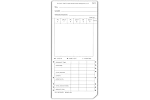 QuickClocks Weekly Clocking in Cards for Max Clocking in Machines (x1000)