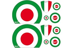 GAMESMONKEY Adesivi Stickers VESPA kit PIAGGIO VESPA BANDIERE ITALIA CERCHIO