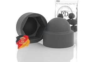 PD® Sechskant Schutzkappen M10 (Schlüsselweite 17) | Abdeckkappen für Schrauben Anthrazit aus Kunststoff | Langlebige Abdeckkappen für Muttern & Schraubenkopf | Schraubenabdeckung Anthrazit | 50 Stück