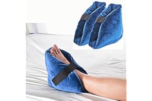 BXT 2PCS Heel Pillows Heel Protectors for Bed Sores Heel Pressure Relieve Cushion Anti Bed Sore Pad Leg Rest Ulcer Elevator Foot Ankle Support Pillow for Elderly Wheelchair Bedridden Patients