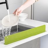 48CM Silicone Sink Splash Guard in Kitchen Sink Water Splash Guard with Strongfor Organizing Waterproof Flexible Anti Splash