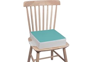 Kalawen Sitzerhöhung Stuhl Kind Kalawen 32 x 32 x 8 cm Sitzkissen Kinder für Baby PU Waschbar Tragbare Sitzerhöhung mit 2 Sicherheitsschnalle Gurte Kindersitzkissen, Grün
