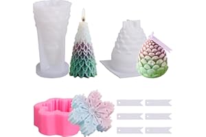 Ezydka 3 stampi per candele natalizie, in silicone, per realizzare candele, albero di Natale, candele, per feste di Natale