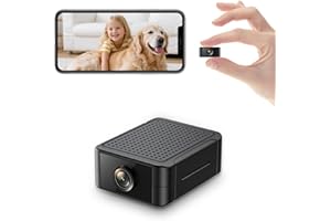 Liretope Mini Kamera, 4K HD WLAN Überwachungskamera Innen Für Live Übertragung Handy APP, WiFi Camera Nachtsichtkamera mit Bewegungsmelder/Lange Batterielaufzeit/Cloud-Speicherplat