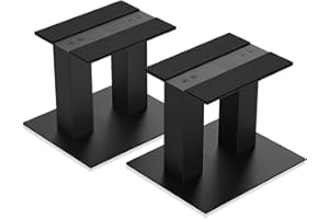 IBVIVIC Desktop Lautsprecherständer Metall Boxenständer für kleine und mittlere Computerlautsprecher Belastung bis zu 30KG, Schwarz, 2er-Set für Lautsprecherboxen (Regulär)
