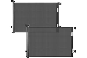 derimkcoa 2 Pack Barriere de Securite Retractable pour Bébé,0-140cm Barriere de Securite Enfant Extensible,Barriere de Securite Chien,pour Escaliers,Couloirs,Intérieur et Extérieur (Noir)