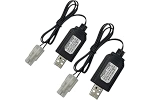 BAIWEIDUN Cable Cargador de Batería 9.6V con Enchufe Tamiya para Coche, Tanque, Avión y Barco RC - Compatible con Cargador USB Universal de Batería Lipo