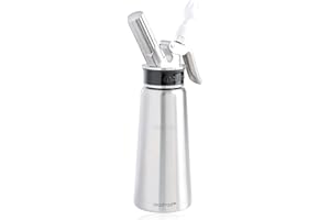 Mastrad Sahnebereiter Edelstahl Siphon Pro Whipper - abnehmbarer Kopf - temperaturbeständiges Metallgehäuse - rollfestes Design - für die Zubereitung von Mousse, Soße, Creme, Schlagsahne etc.