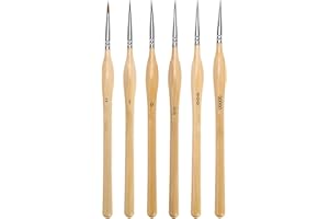 LacyMC 6 Pieces Fine Detail Paint Brush Miniature,Fine Detail Brushes with Triangular Handles,Mini Paints Brush Set for Acrylic,Watercolor,Oil,Face,Nail,Scale Model Painting