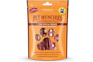 Pet Munchies Chicken and Cheese Dog Treats, Premium Dog Chews with Natural Real Meat, Low in Fat and High in Protein 100g