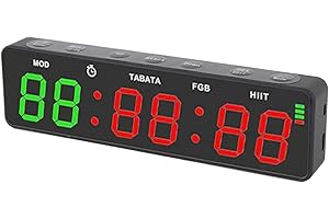BEWINNER Timer na Siłowni, Czas Treningowy Timer Stopwatch Countdown Duży Cyfrowy Zegar ścienny, Duży Zegar ścienny Wyświetlacza LED, Cyfrowy Timer dla Fitness w Garażu Bokser