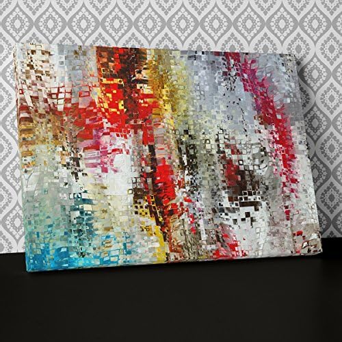 Modern mosaic red silver Canvas Wall Art Abstract Picture Print AB972