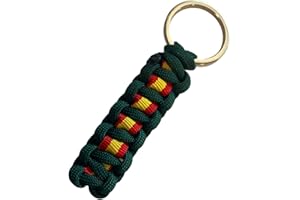 MIBANDERA Llavero Bandera de España, Llavero Hombre Mujer Bandera España. Llavero Coche Moto (Cuerda Verde)