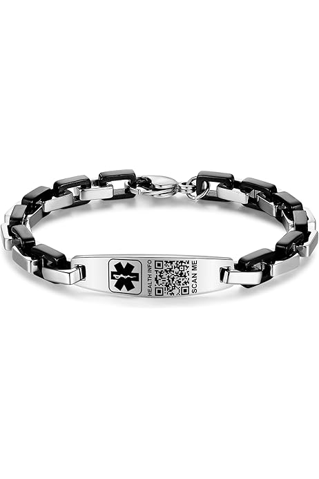 Stainless Steel Life Alert Bracelet Amazon Sterling Silver
