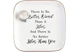 Titanape Sister Gifts from Sister Trinket Dish- There is no better friend than a sister, and there is no better sister than you Birthday Christmas Gifts for Sister, Big Sister, Sister in Law