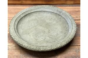 J and L Stone Ornaments STONE GARDEN ART DECO BIRD BATH TOP ONLY/ FEEDER / BOWL /REPLACEMENT ORNAMENT