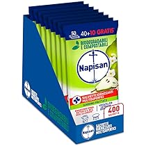 Salviette Igienizzanti Napisan Multisuperfici | 8 Pacchi Da 50 | Biodegradabili E Compostabili | Fragranza Floreale - Foto 4