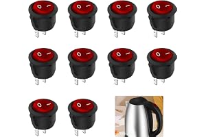 10 stycken vippbrytare vippströmbrytare 2 poler, rund, på/av-vippströmbrytare rund vippströmbrytare mini vippströmbrytare rund vippströmbrytare röd diameter stor rund rocker brytare med självlåsande
