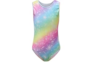 Sinoem Gymnastics Leotards for Girls Long Sleeve/Sleeveless Gradient Color Sparkle Leotard Dancing Ballet Gymnastics Athletic for Little Girl