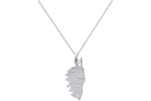 BIG BANG BIJOUX Lot pendentif carte de Corse en Argent 925 + Chaîne 50cm en Argent 925