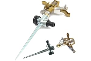 Garden sprinkler CHUNLINLAODA-Impact Circle Sprinkler,Pulsation sprinkler garden sprinkler, Watering of Large Areas up to 450 m²,12 m Reach For Up To 360° Watering Of Your Garden