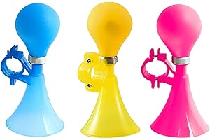 JUFYVO 3pcs Manually Bike Bugle Loudspeaker Snail Air Horn Cycle Hooter Squeeze Air Clown Horn Bicycle Trumpet for Kid's Bike Bell