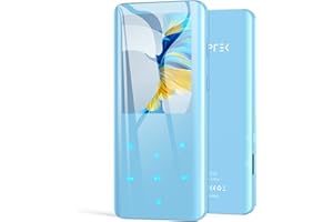 AGPTEK Odtwarzacz MP3 32 GB, Bluetooth 5.0 z kolorowym ekranem TFT o przekątnej 2,4 cala, odtwarzacz muzyki HiFi z głośnikiem, przyciski dotykowe, radio FM, e-book, nagrywanie, timer snu, obsługa do