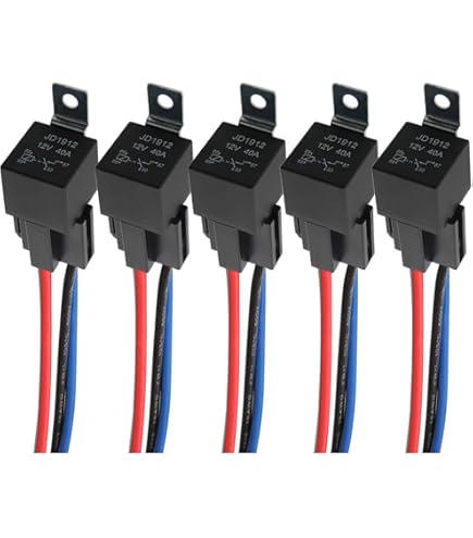 10Pcs 5P 40A Relay Socket with 50Pcs Terminals for Car Alarms